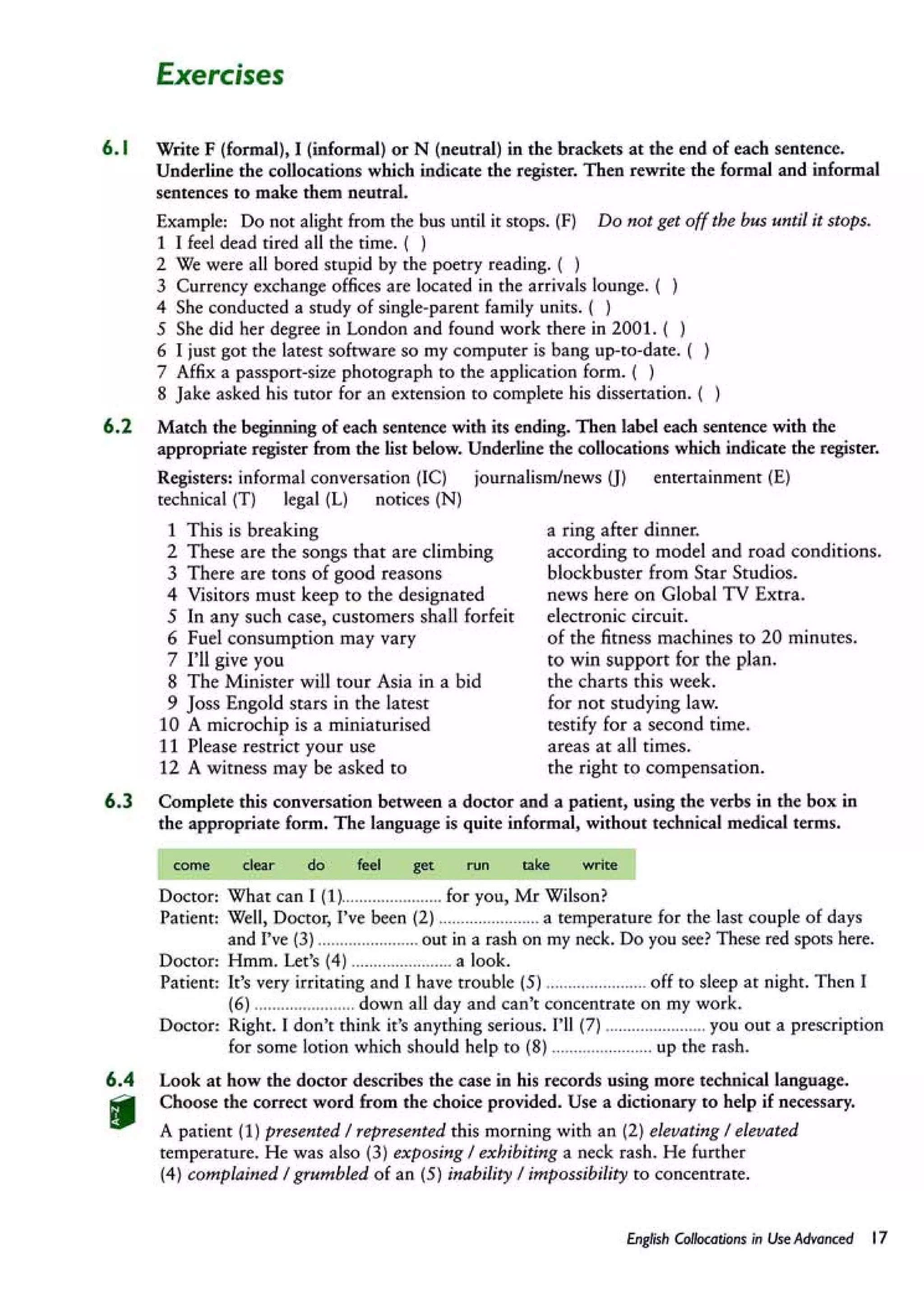 English collocations advanced