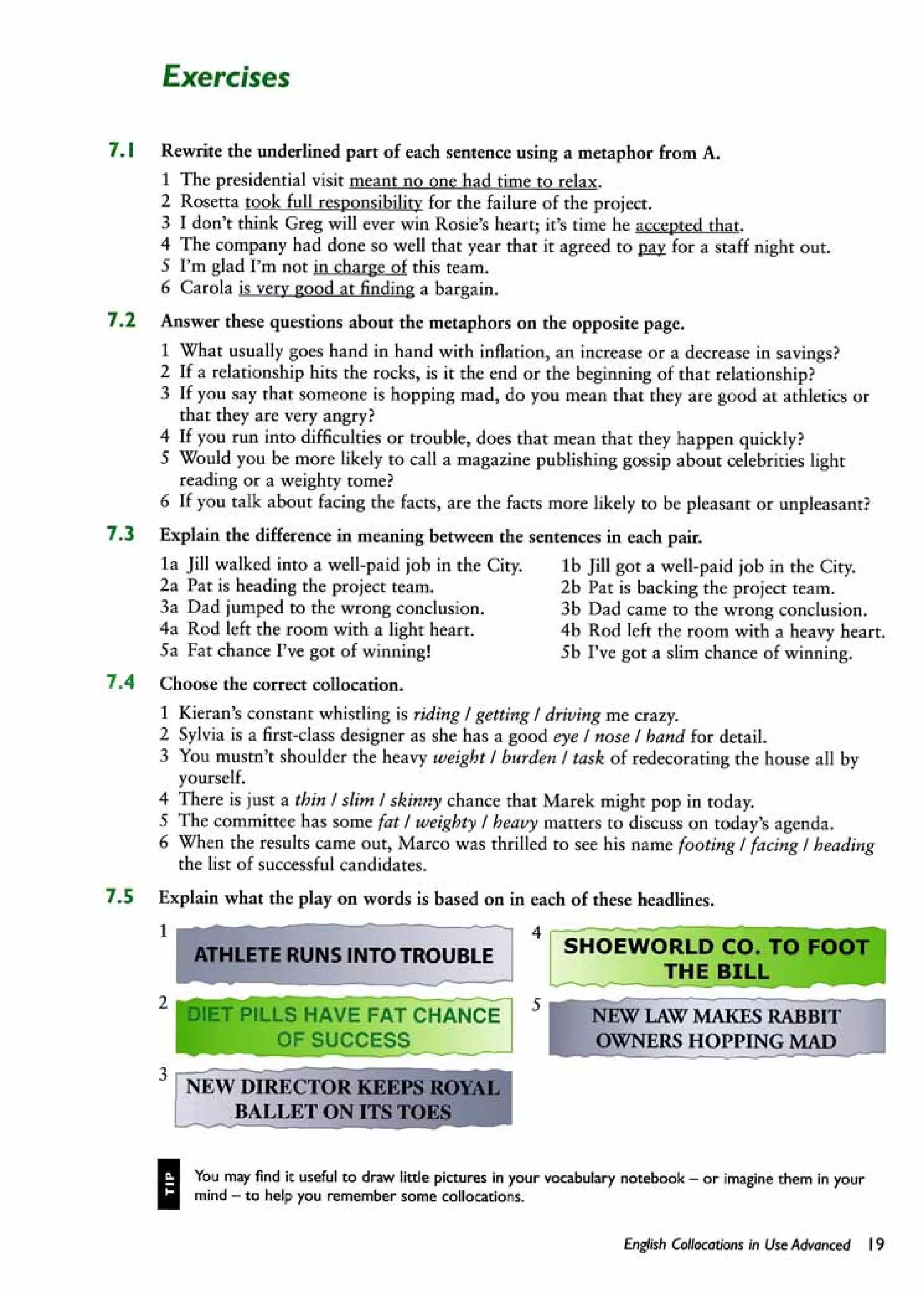 English collocations advanced