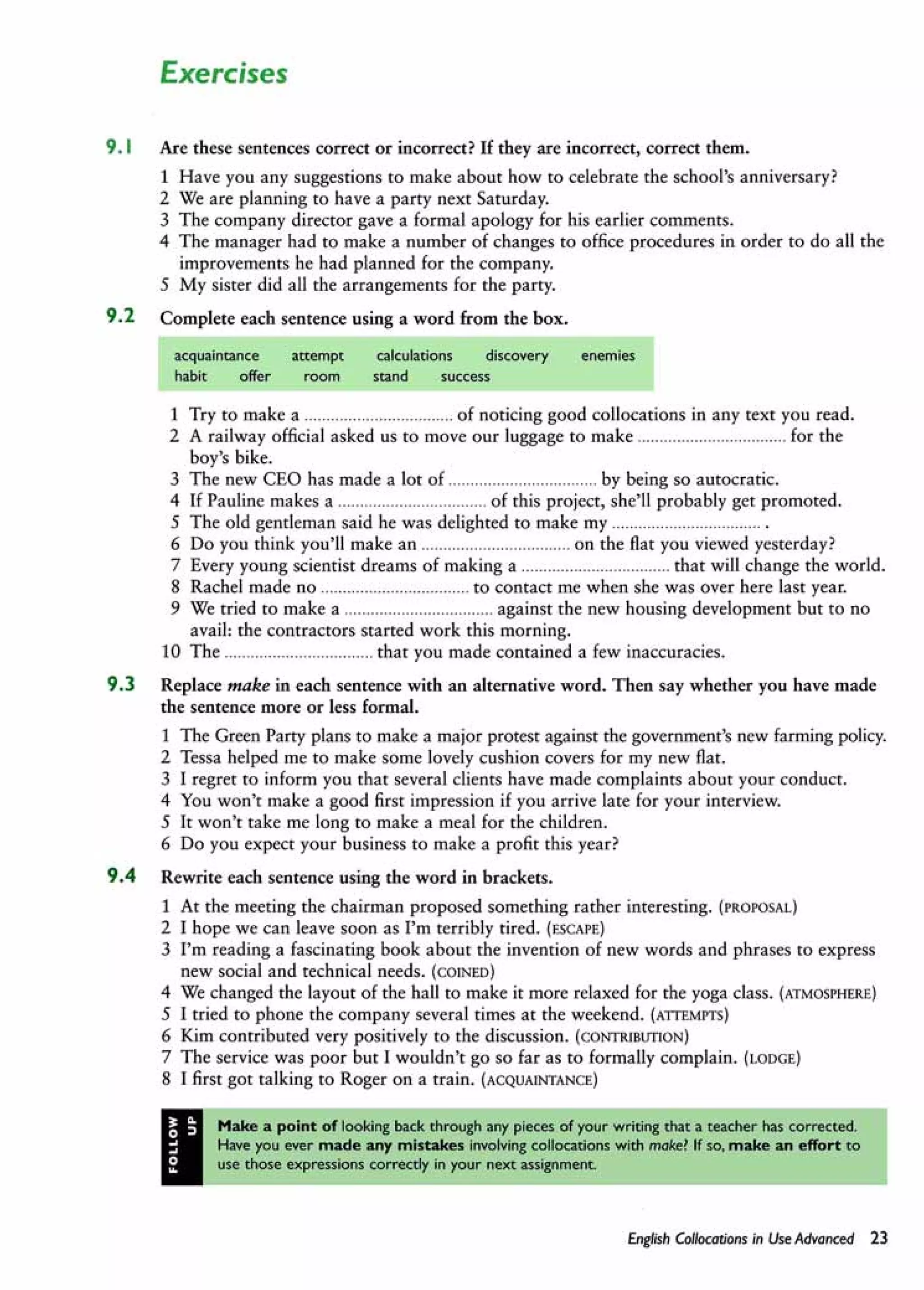 English collocations advanced