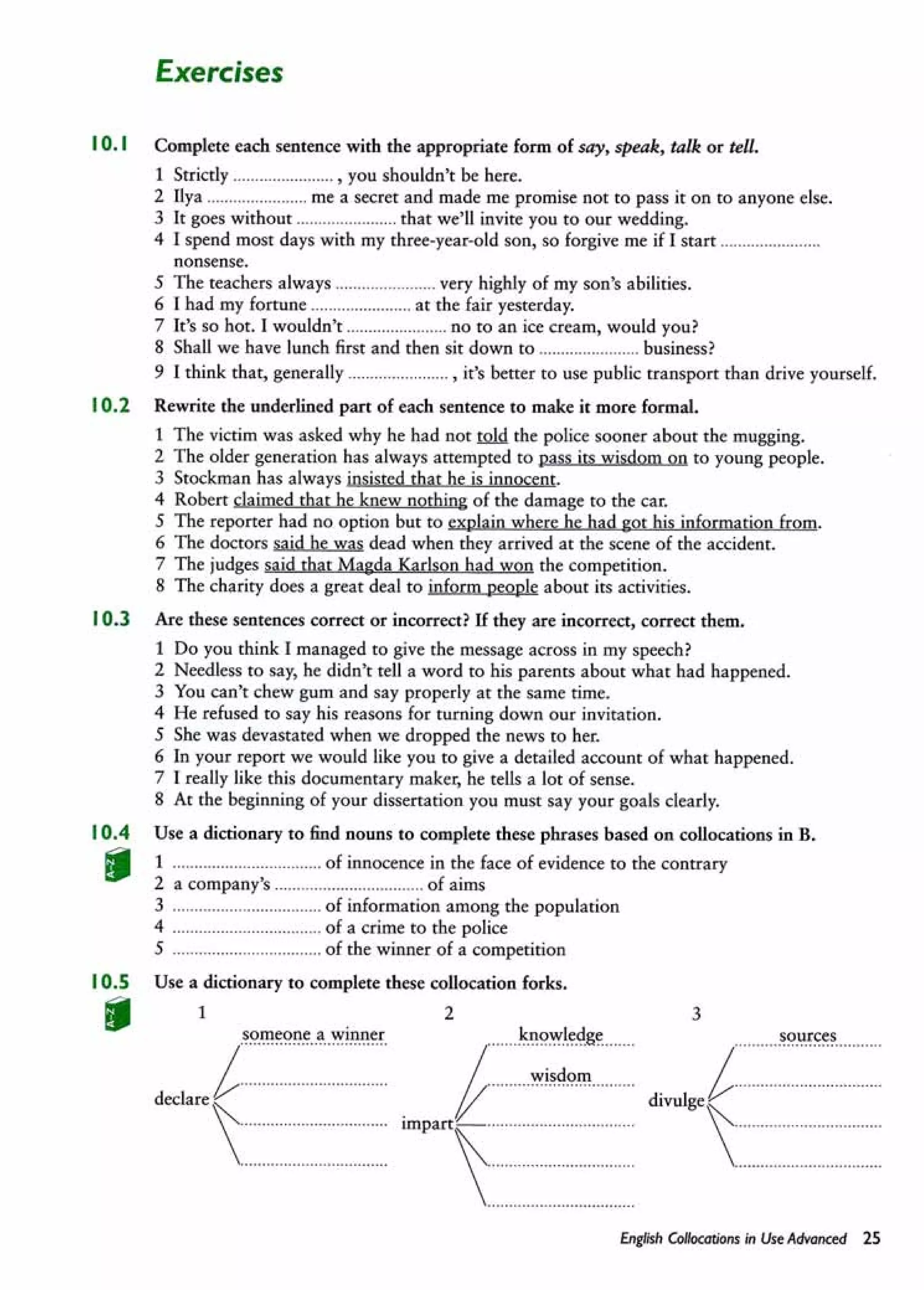 English collocations advanced
