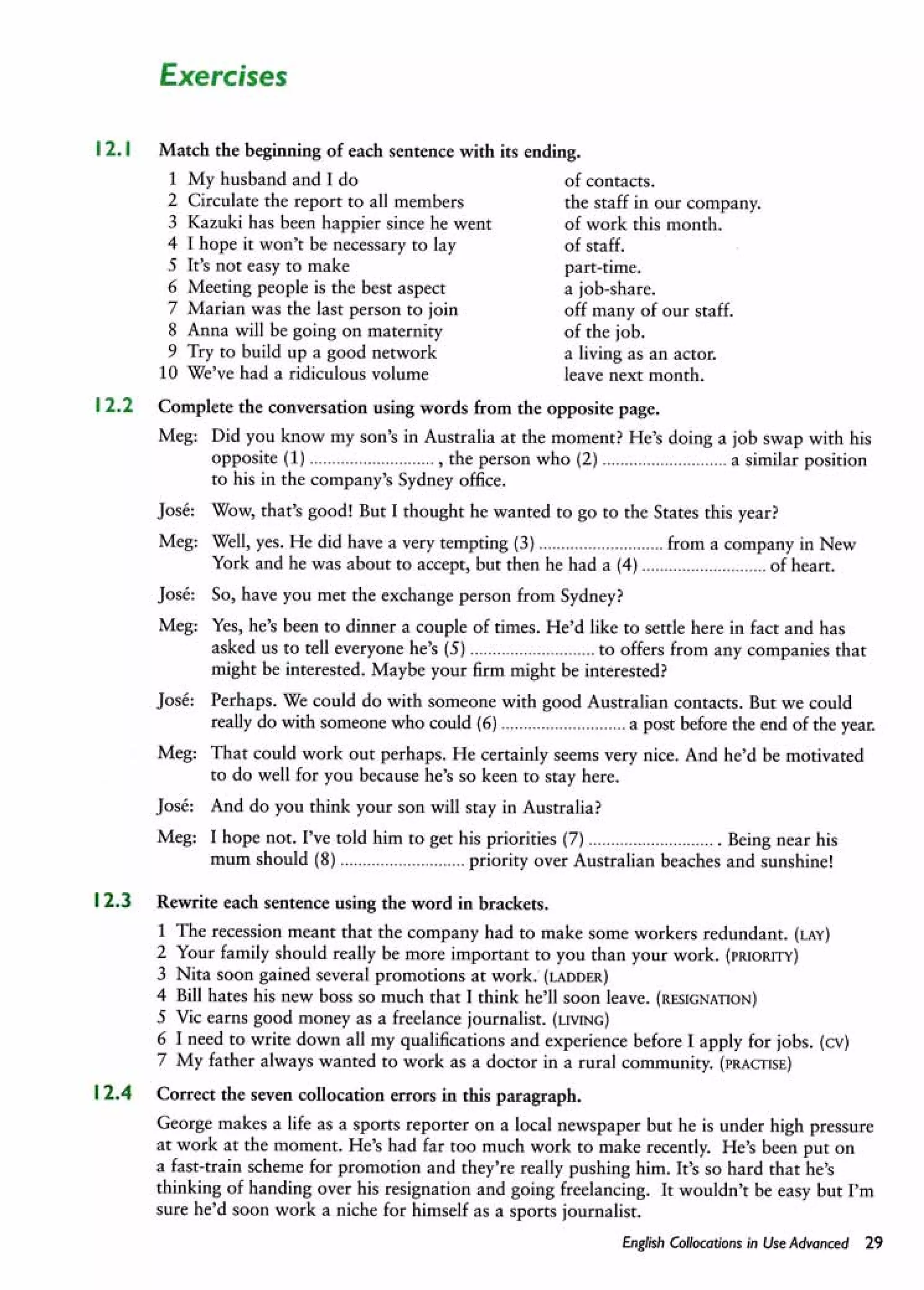 English collocations advanced