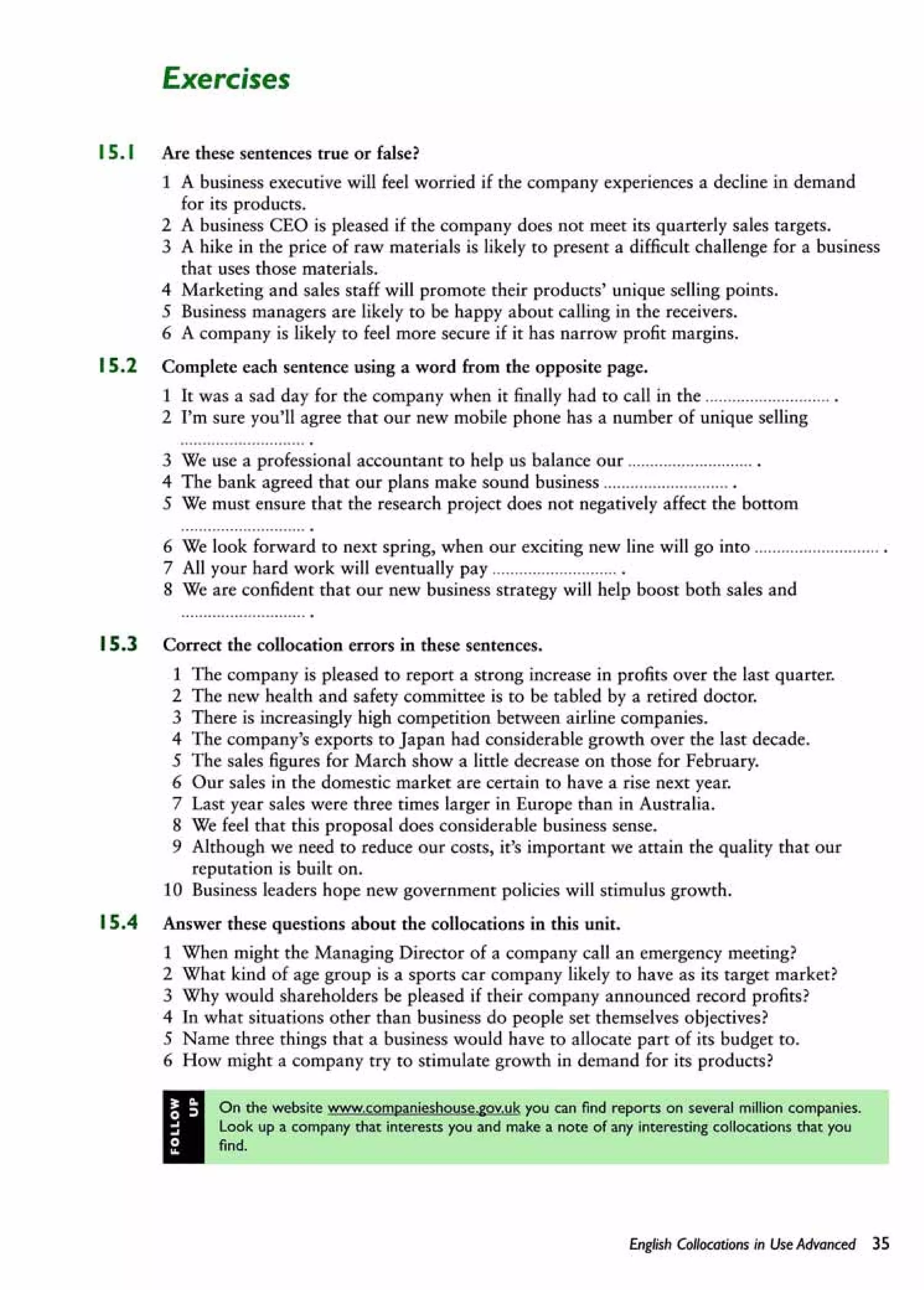 English collocations advanced