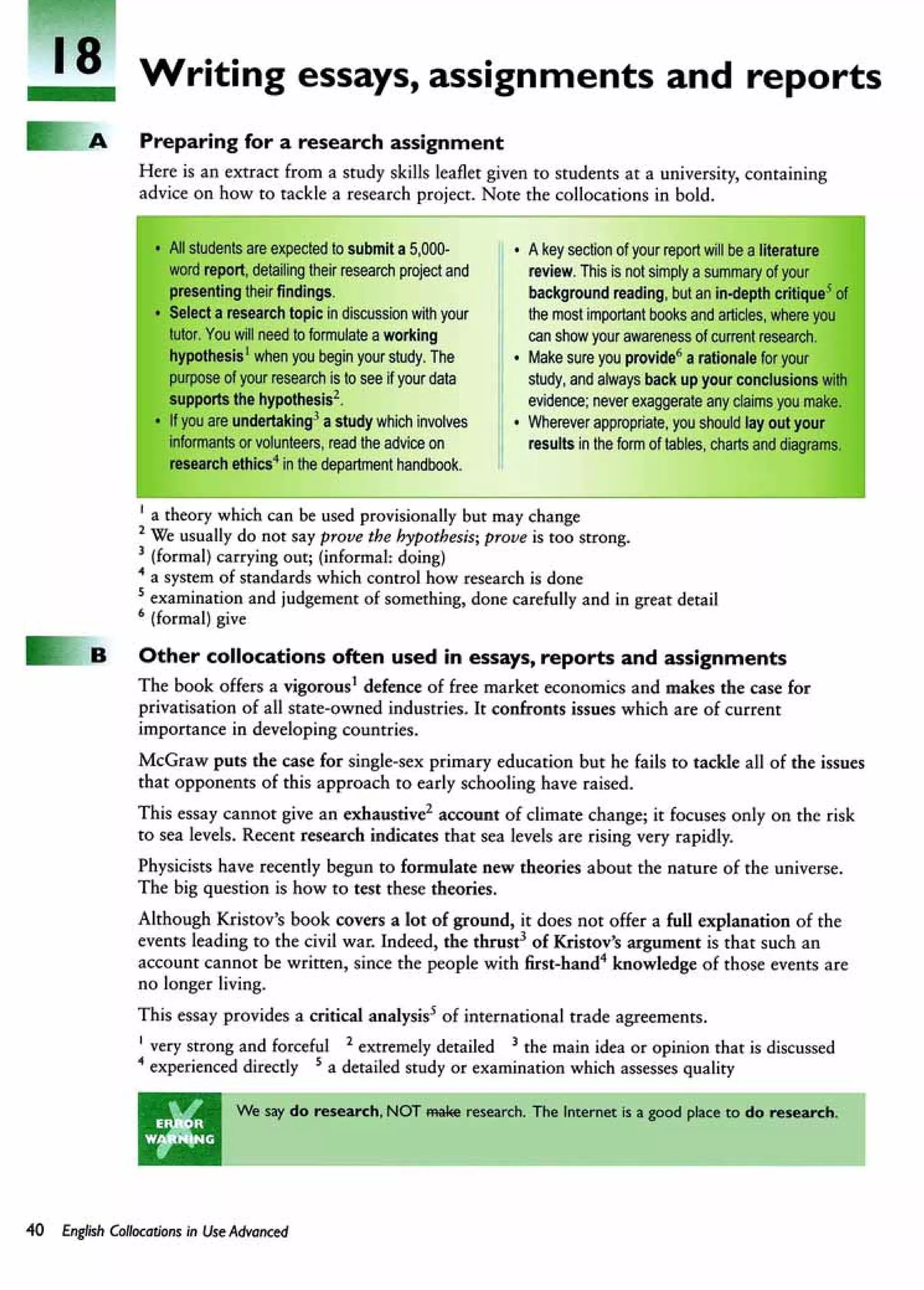English collocations advanced