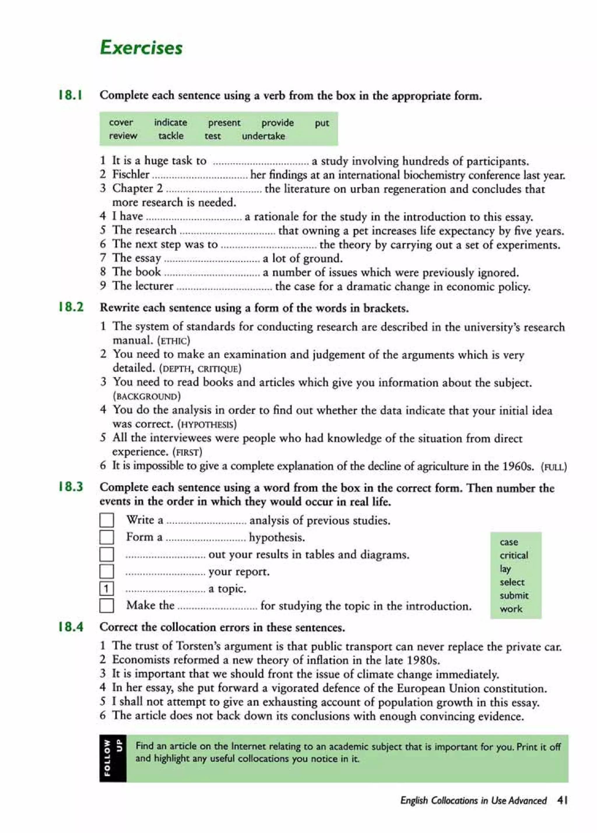 English collocations advanced