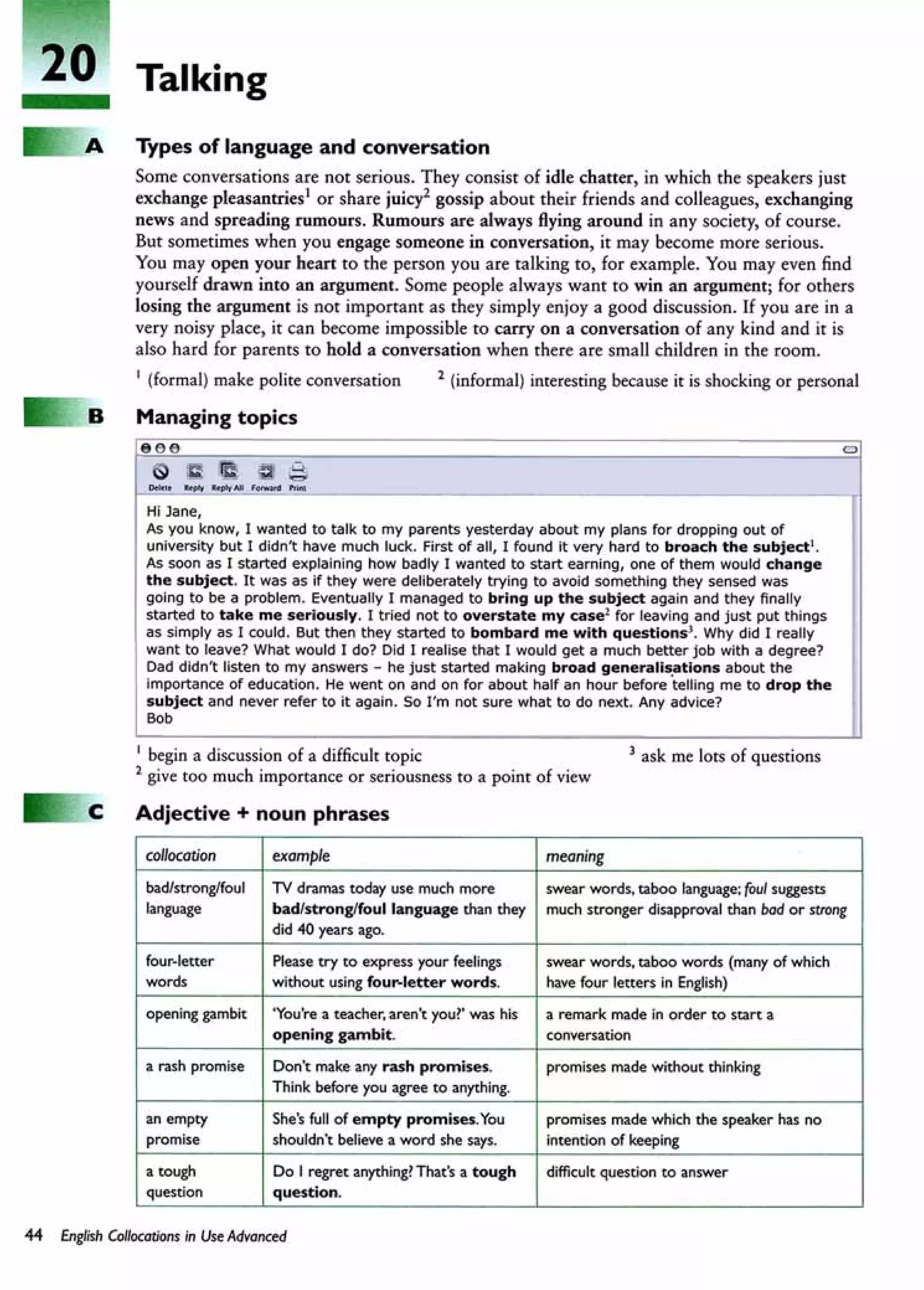 English collocations advanced
