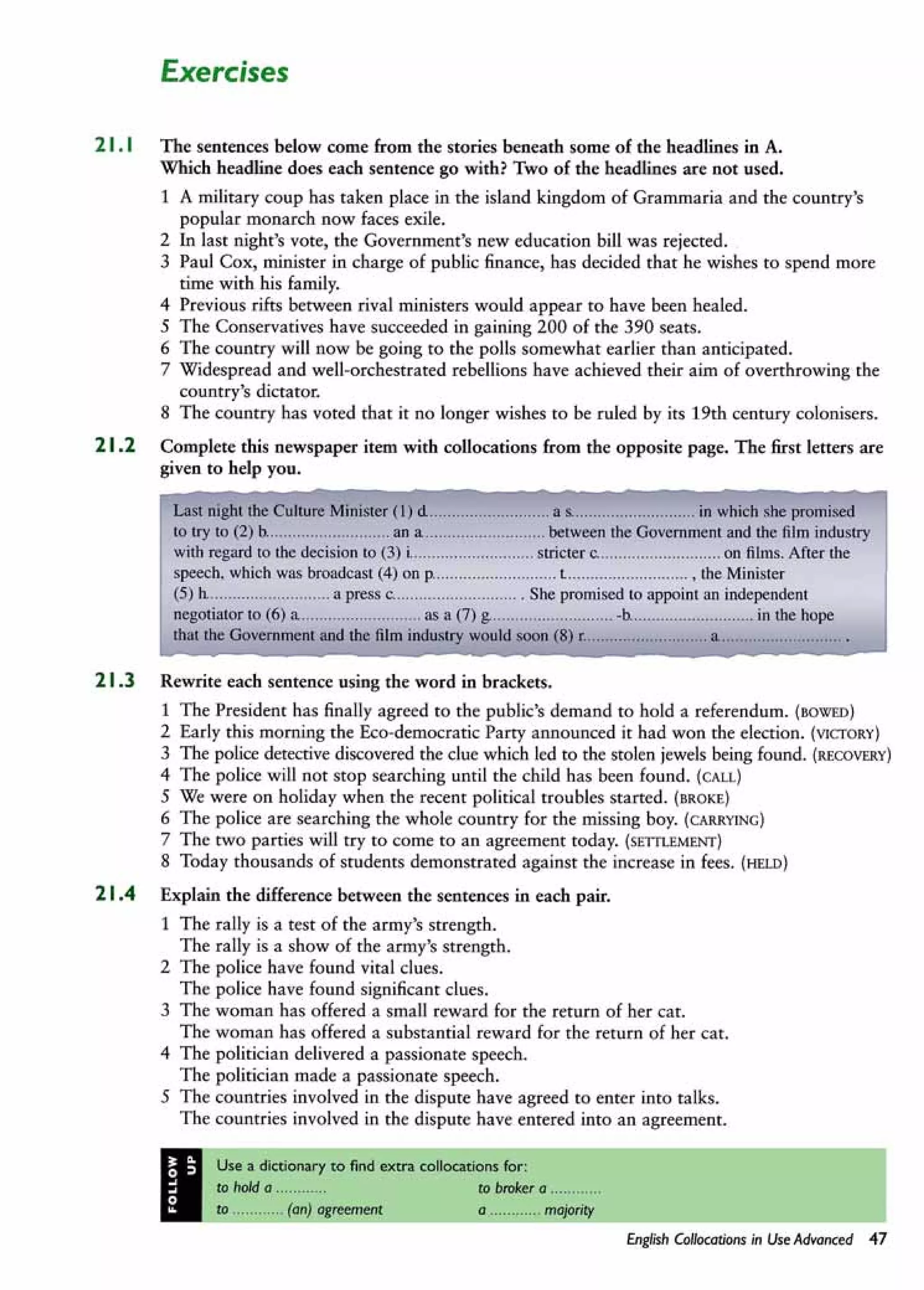 English collocations advanced