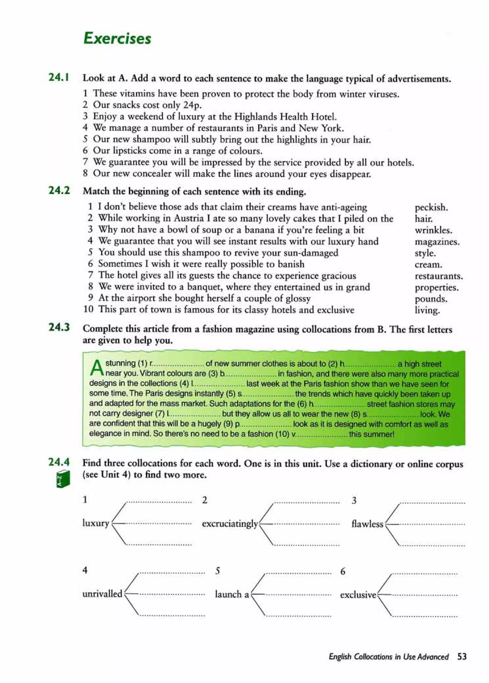 English collocations advanced