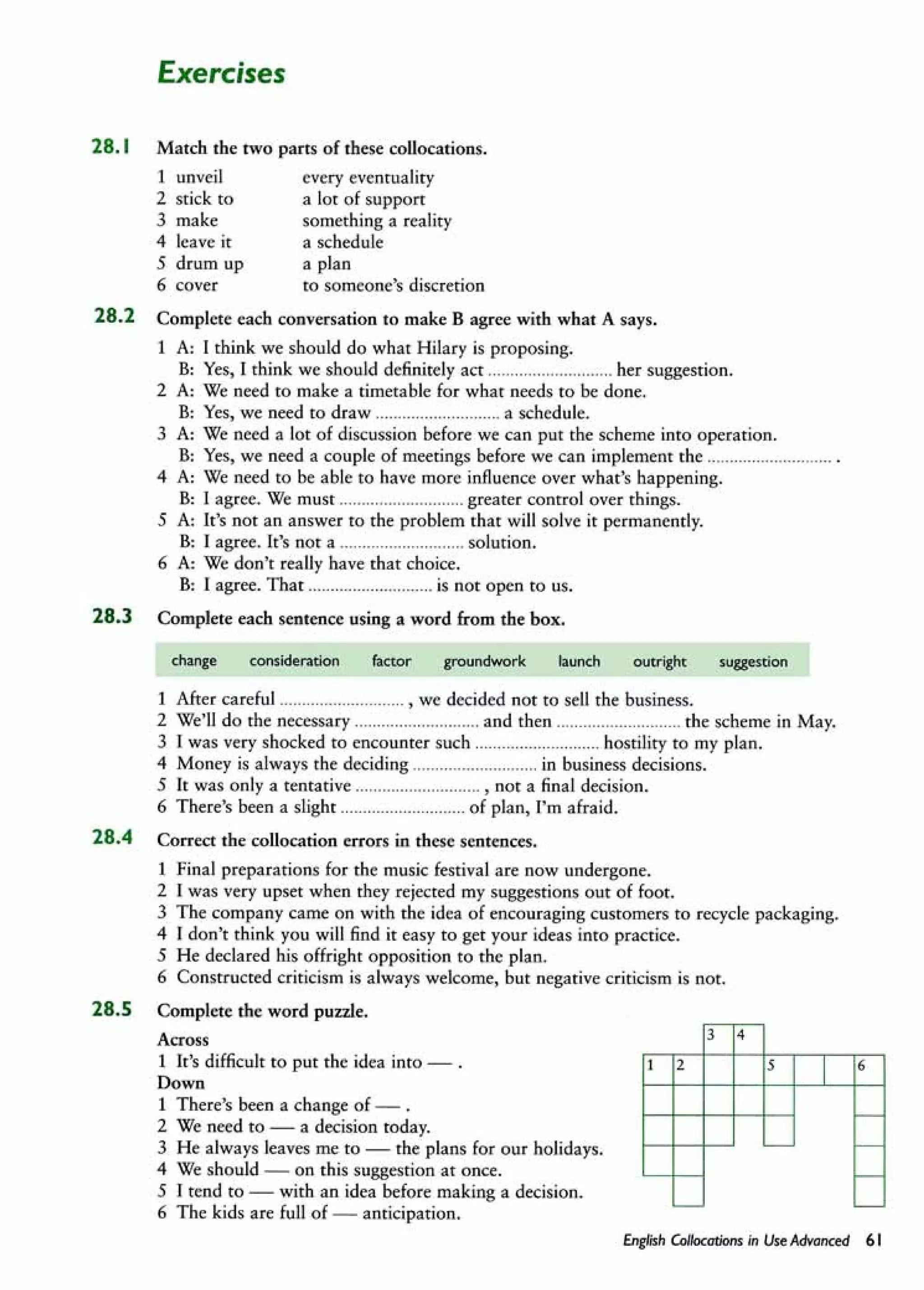 English collocations advanced