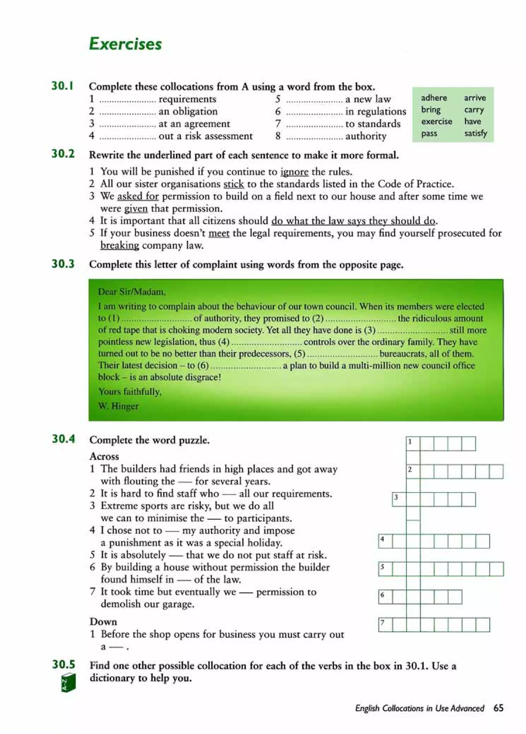 English collocations advanced