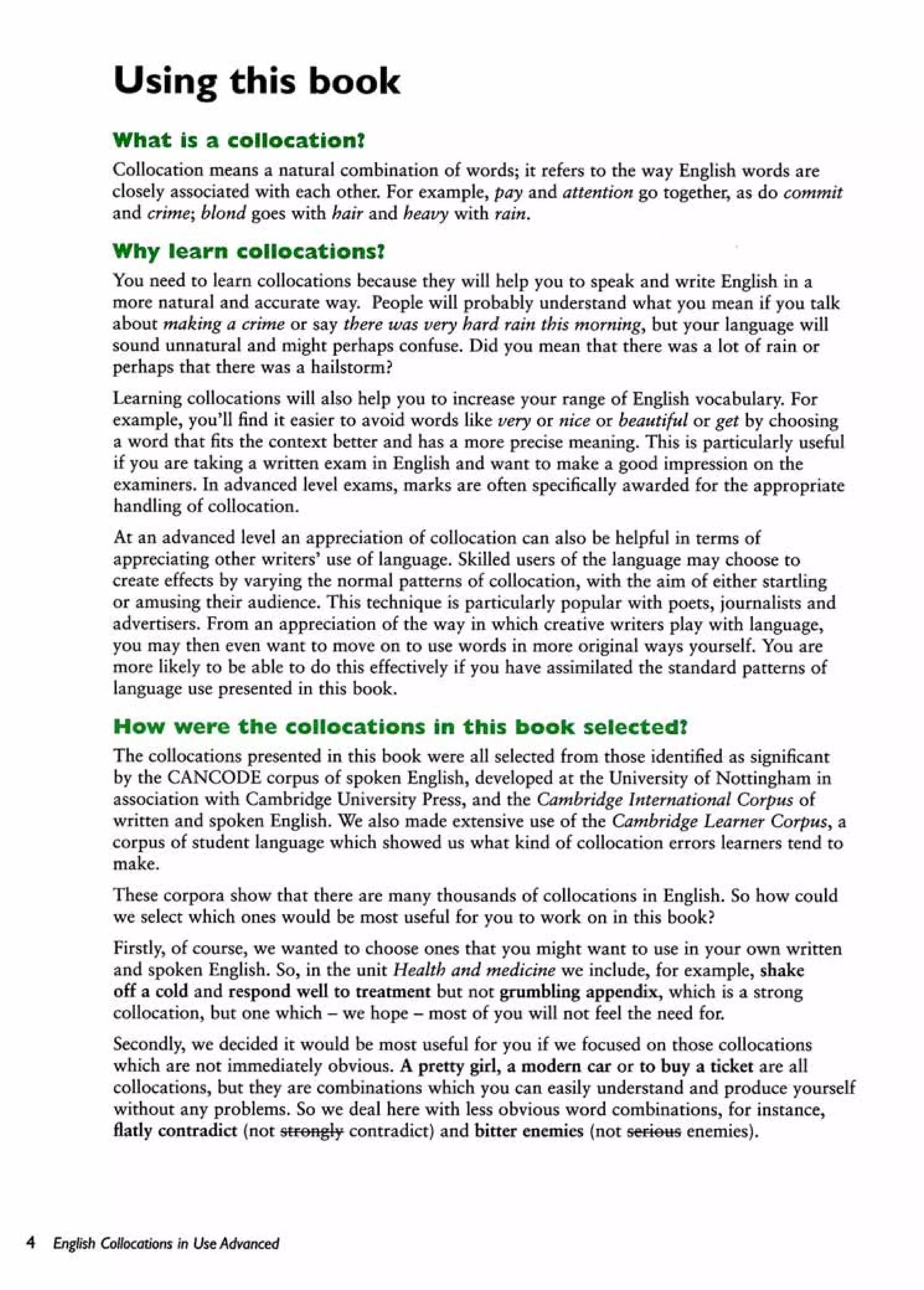 English collocations advanced