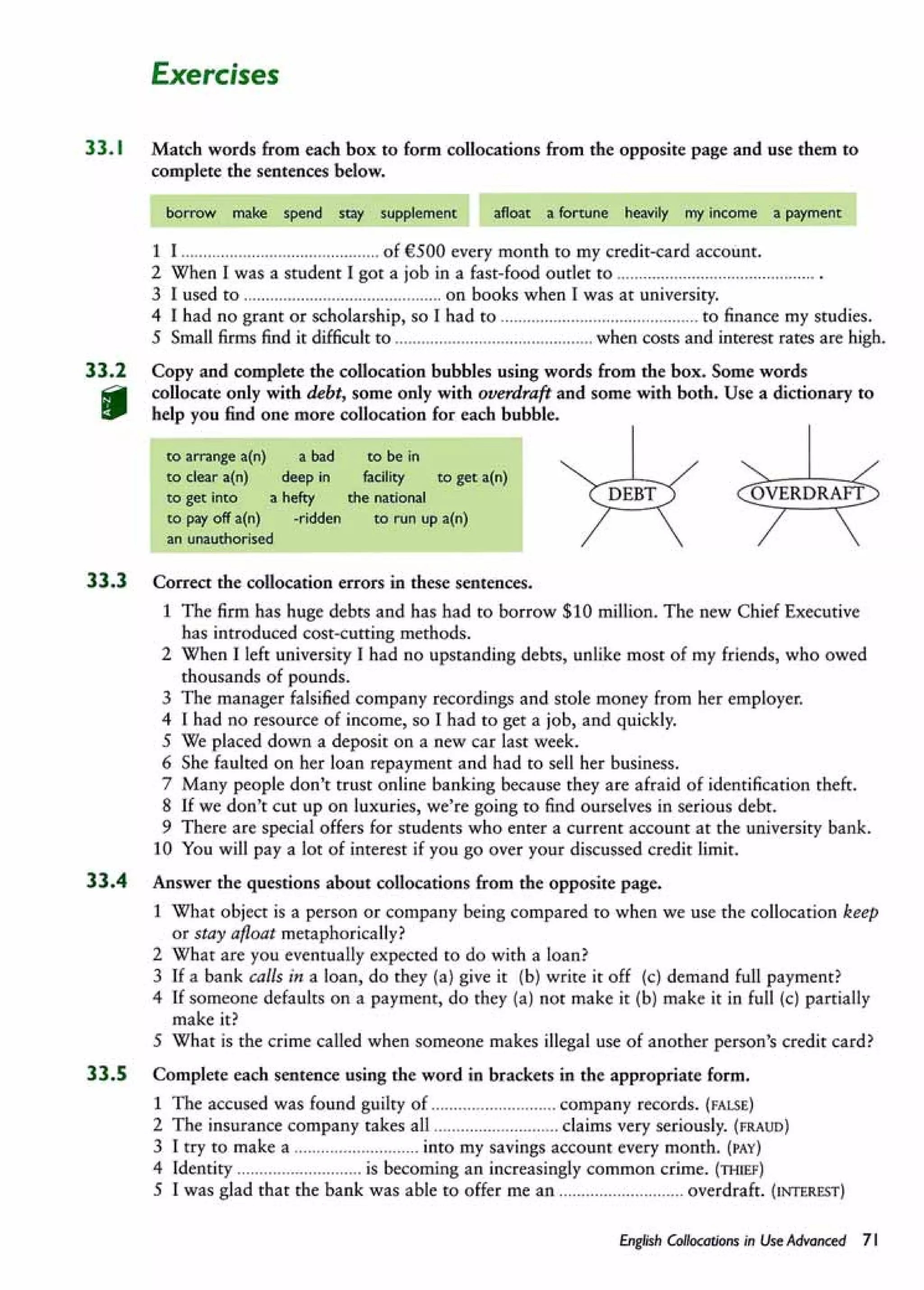 English collocations advanced