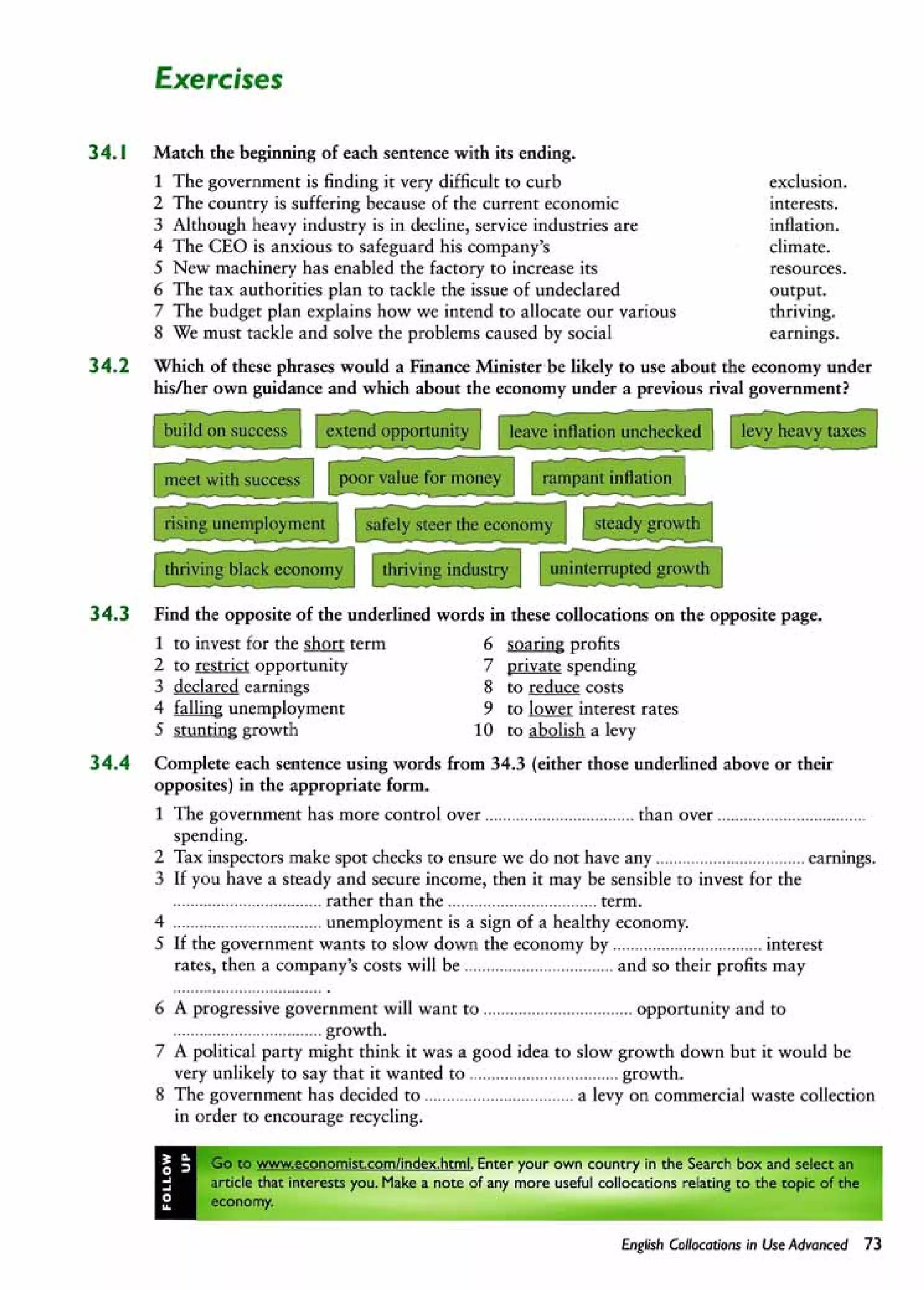 English collocations advanced