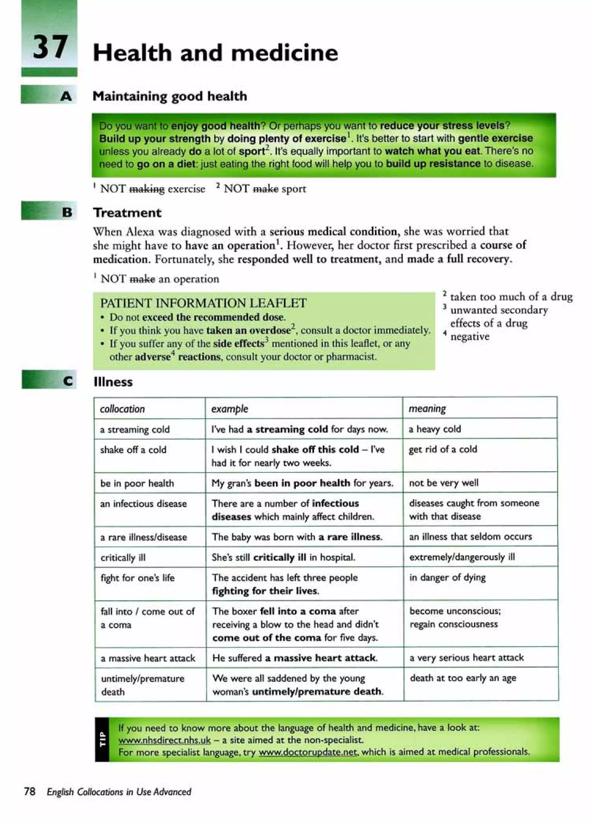 English collocations advanced
