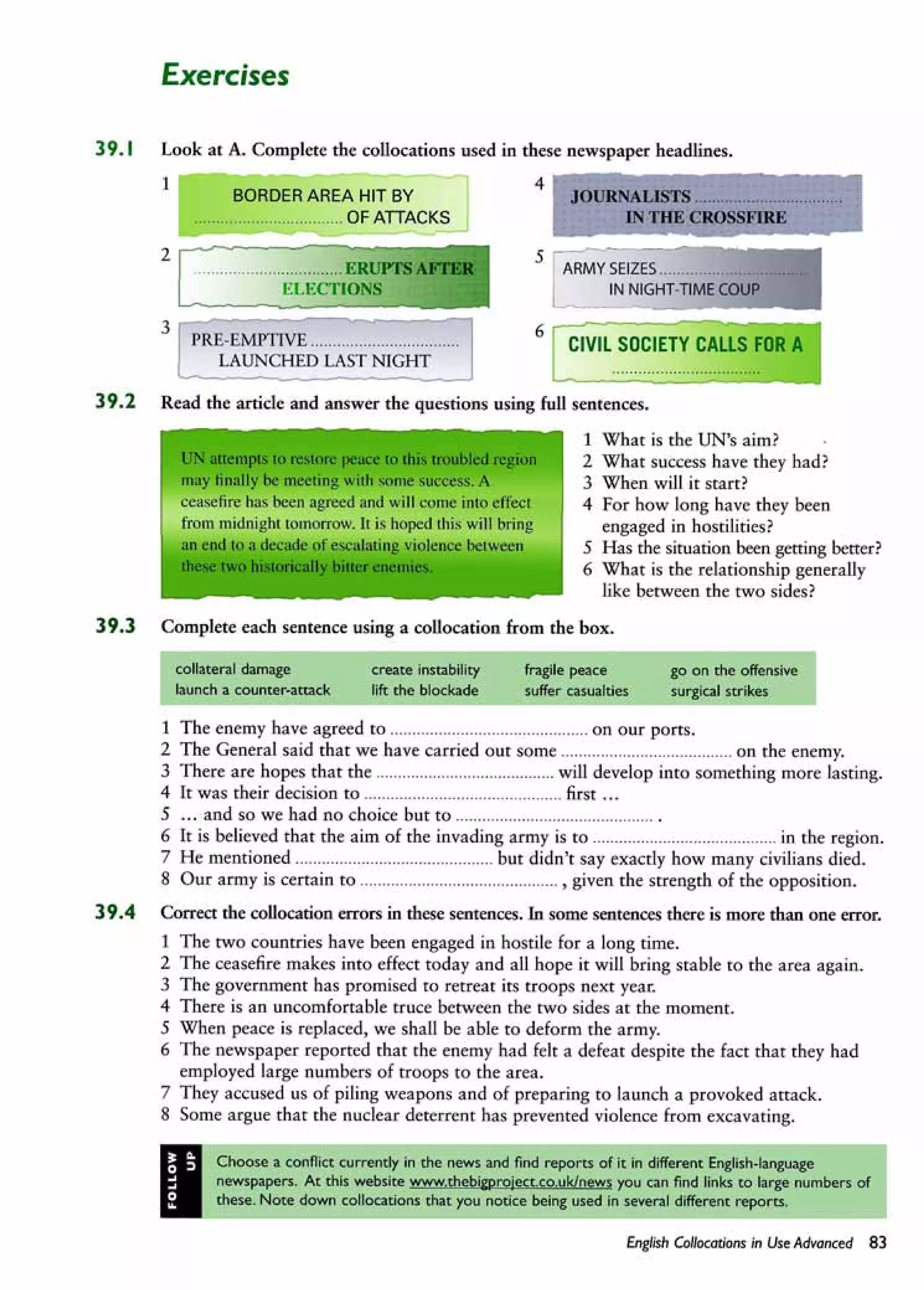 English collocations advanced