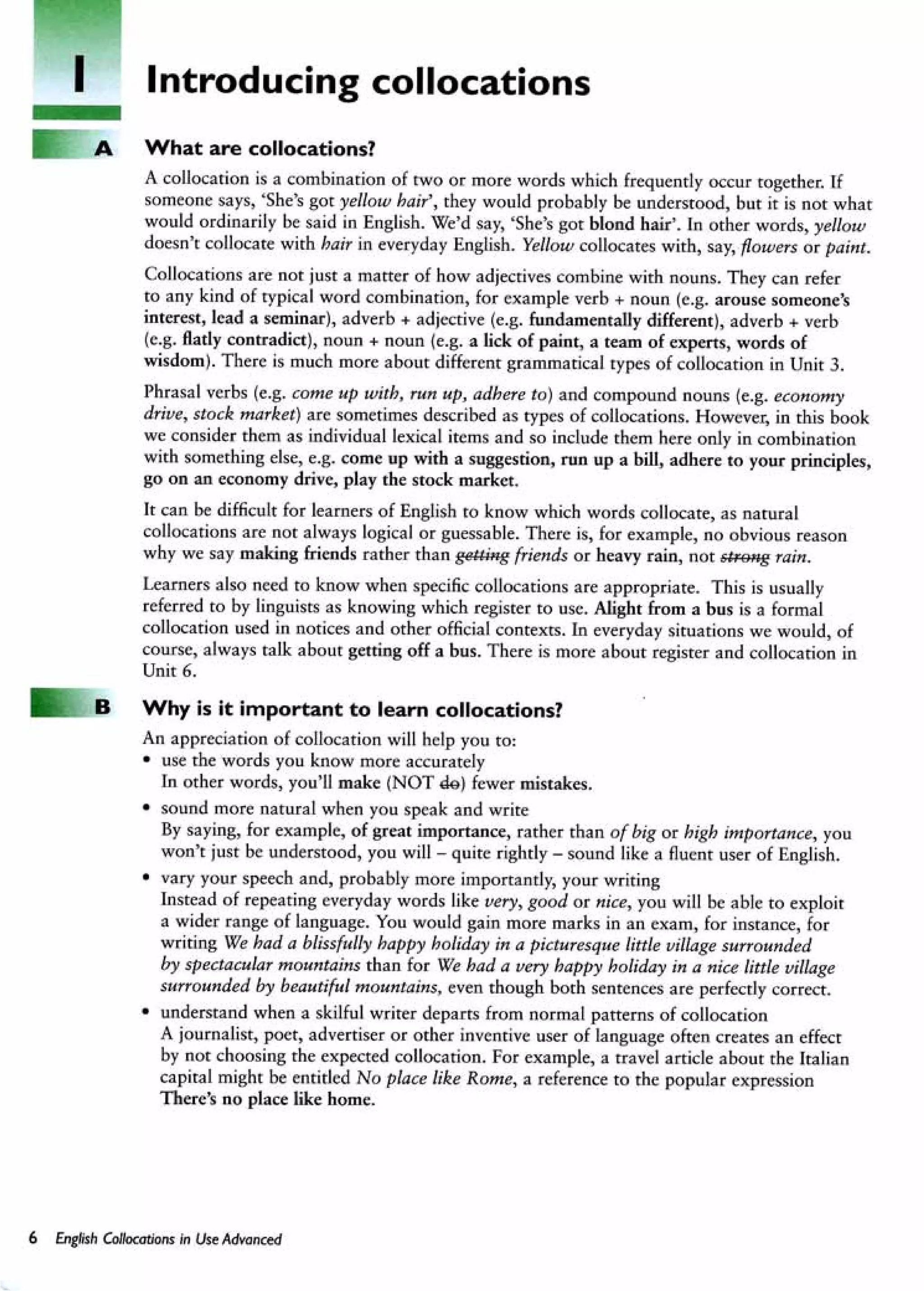 English collocations advanced