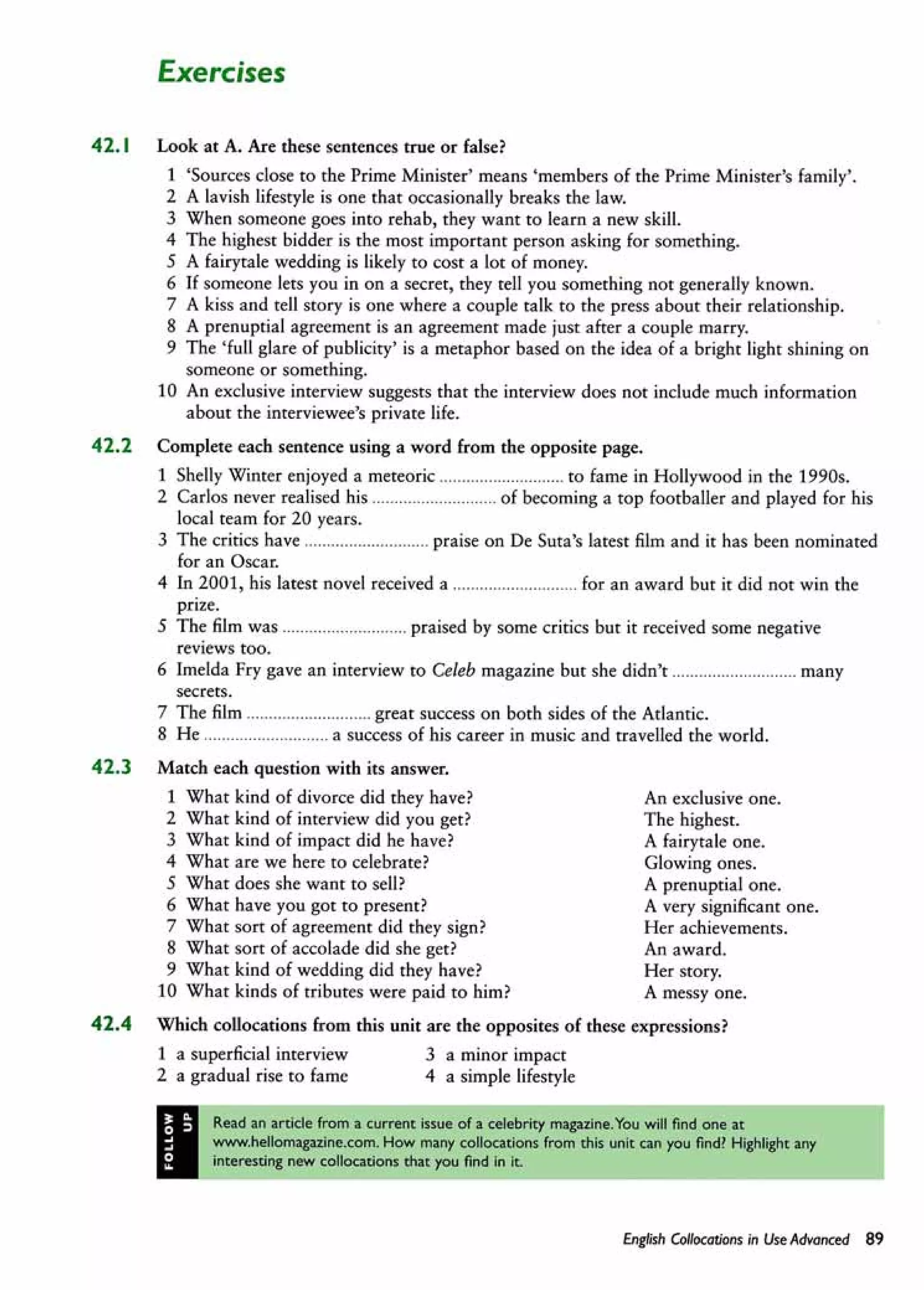 English collocations advanced