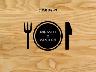 STRATEGY #3
HAINANESE
x
WESTERN
 