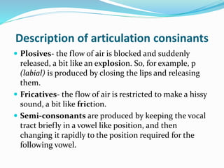 Plosive Examples English consonant sounds by Monir Hossen | PPTX