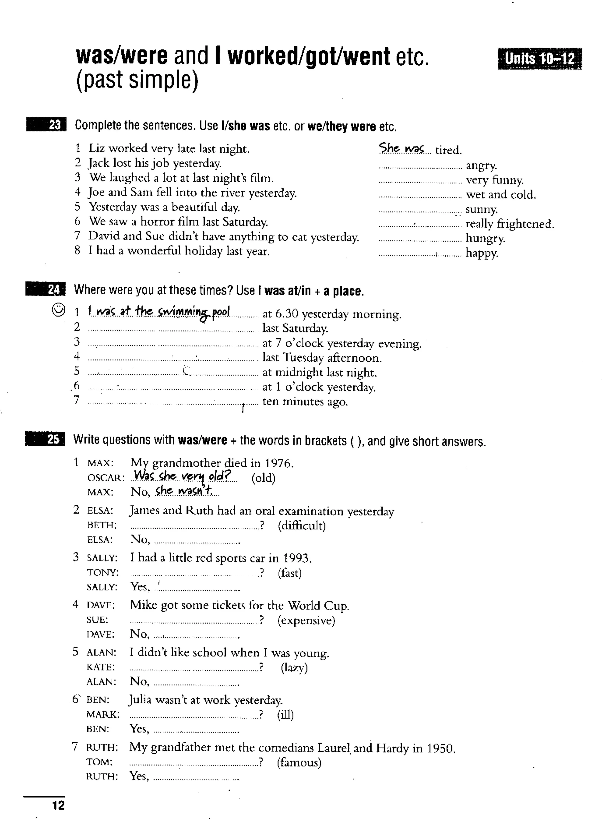 English course: essential grammar in use supplementary exercises