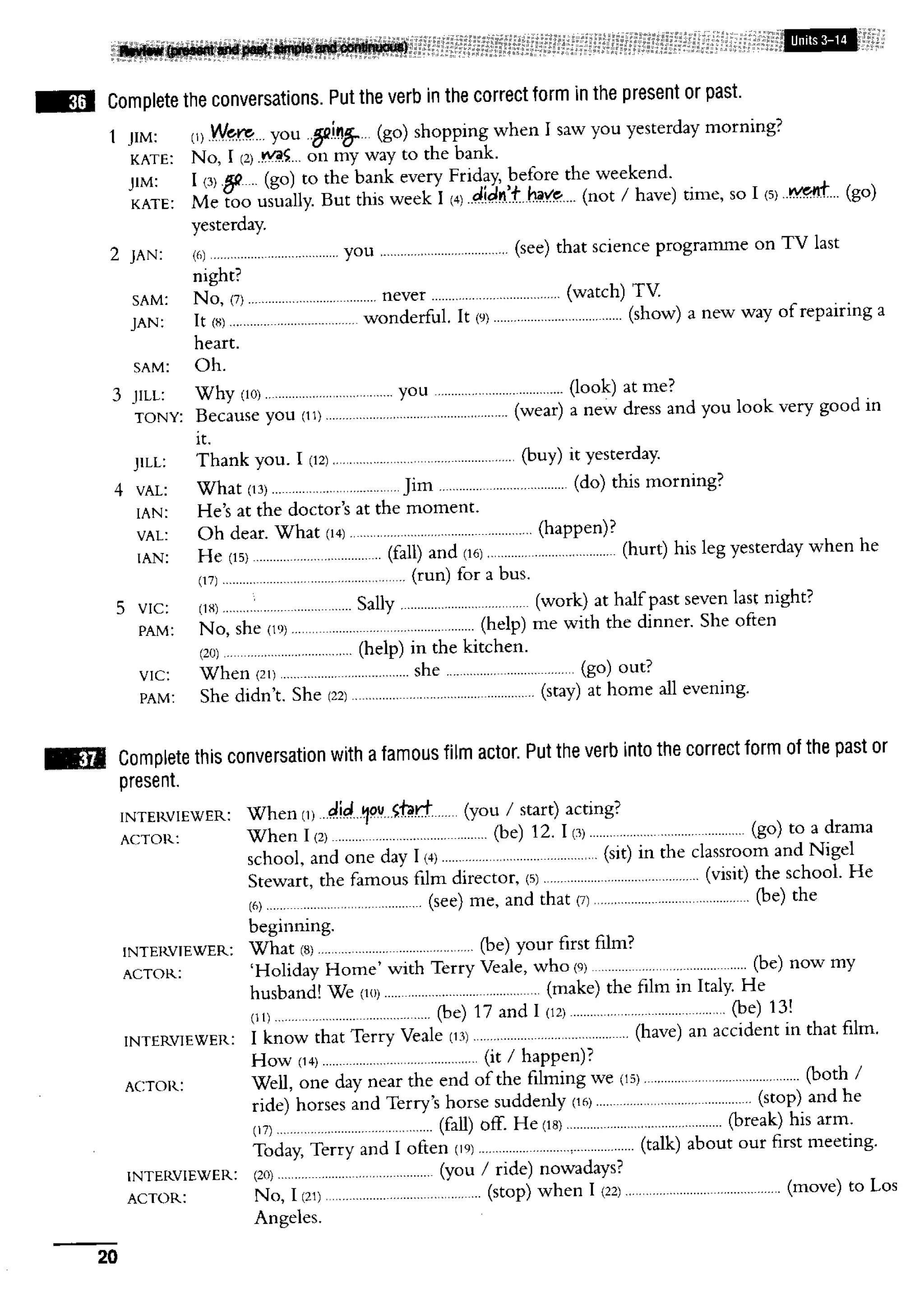 English course: essential grammar in use supplementary exercises