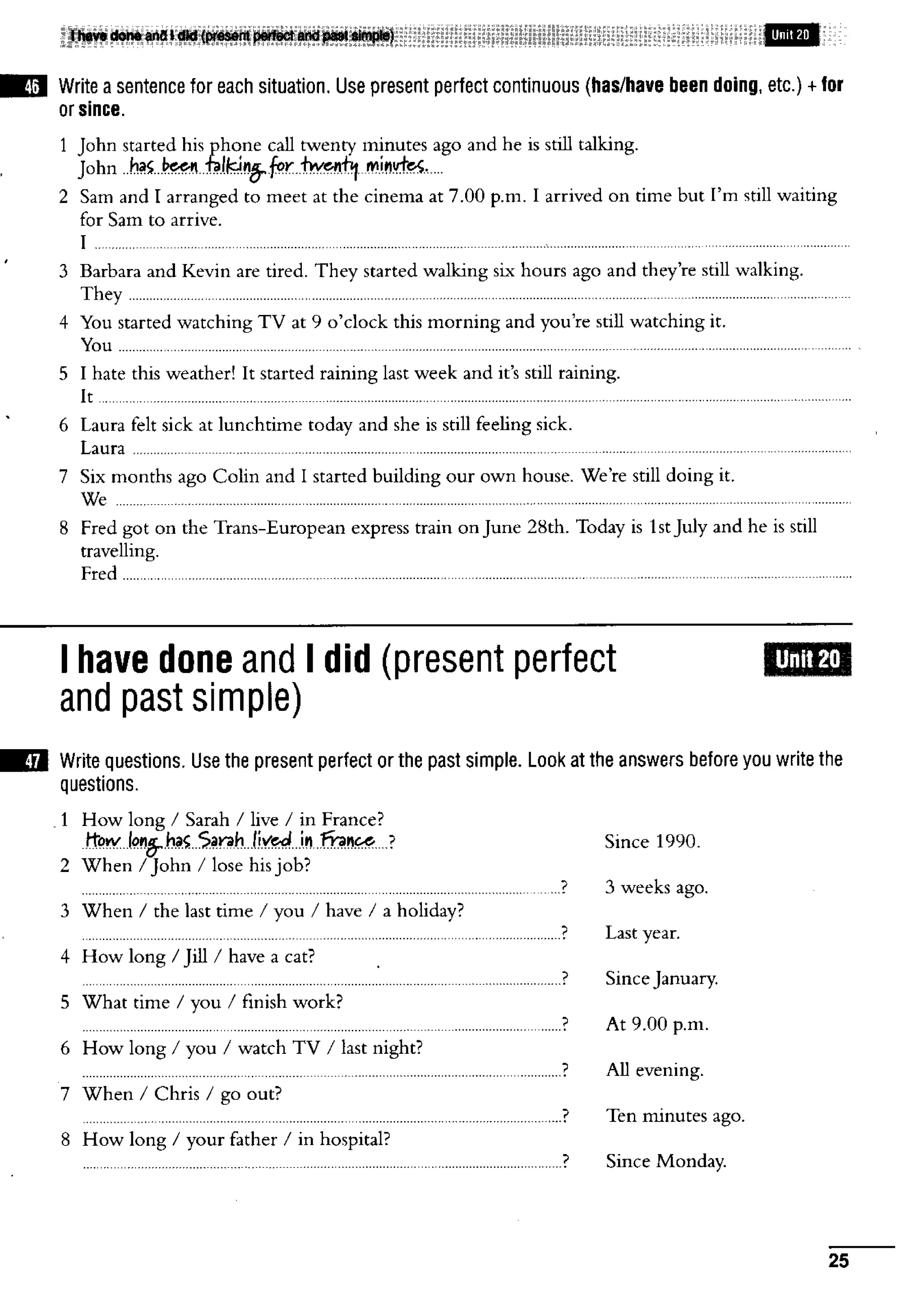 English course: essential grammar in use supplementary exercises