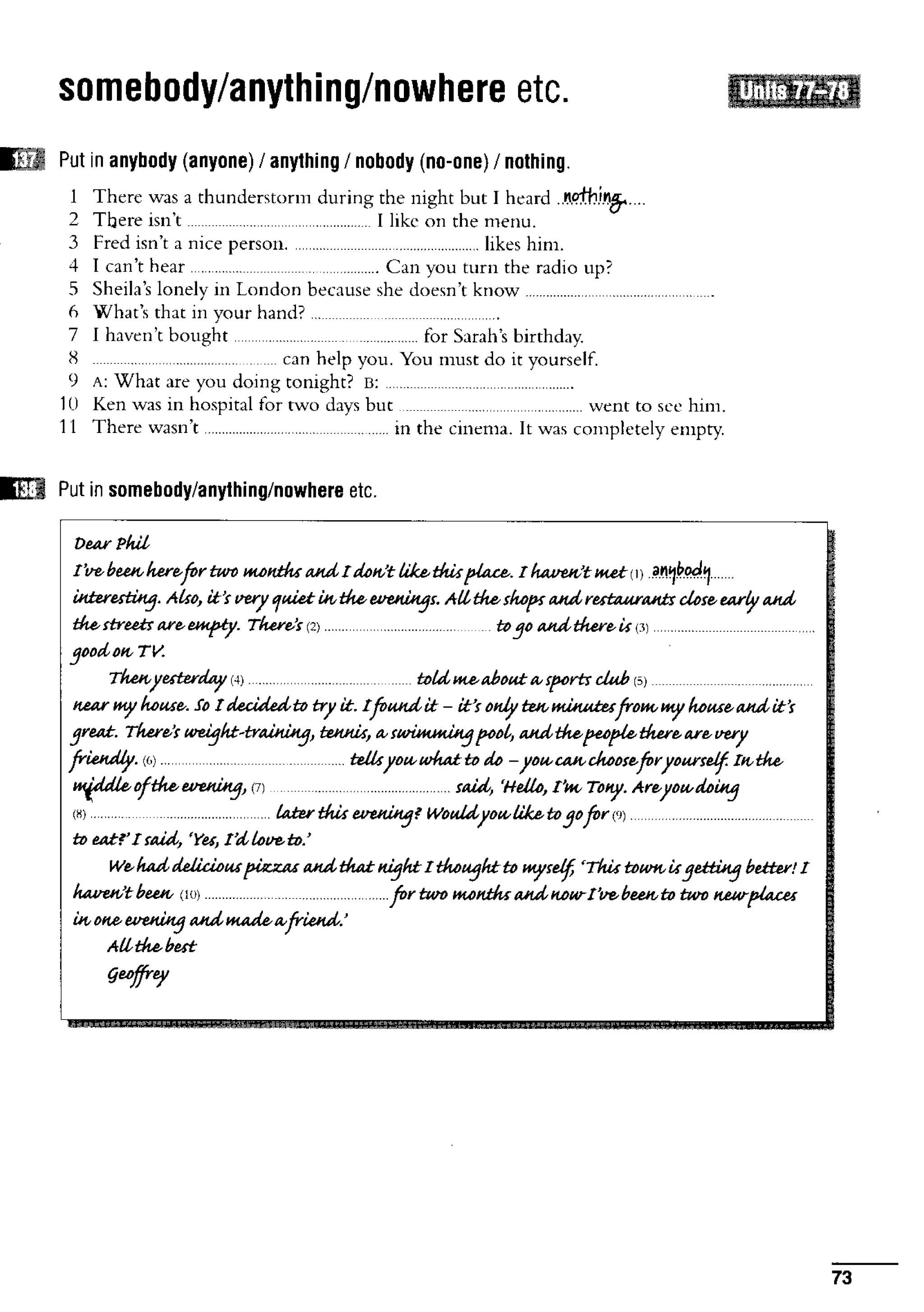 English course: essential grammar in use supplementary exercises