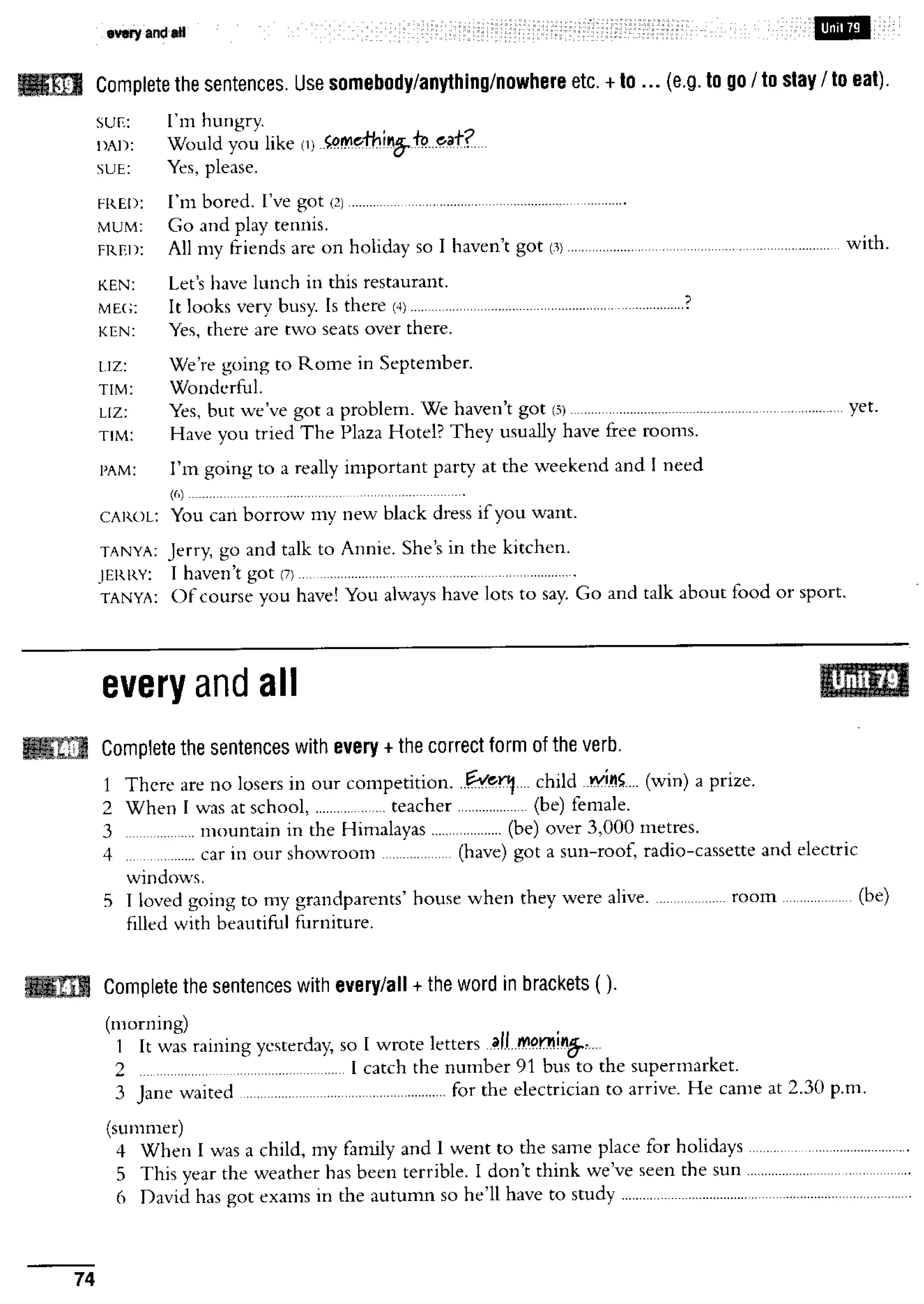English course: essential grammar in use supplementary exercises
