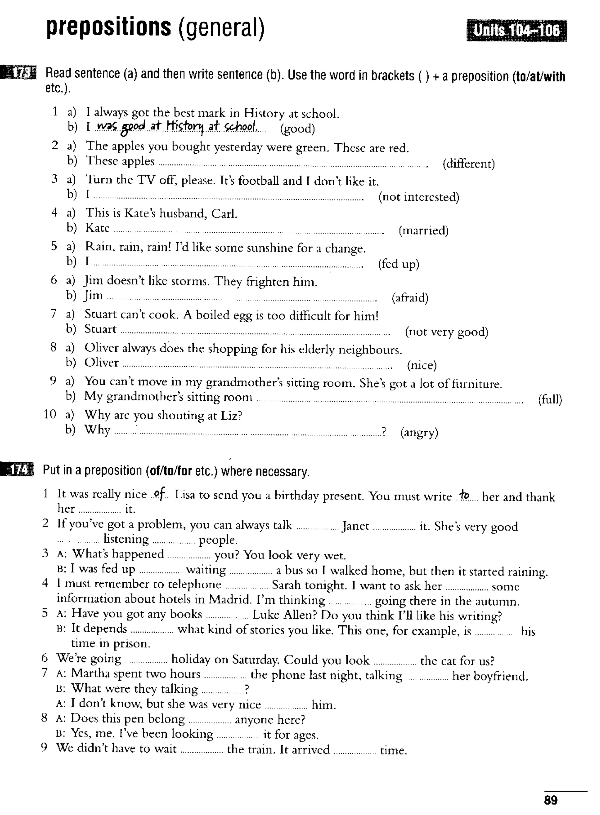 English course: essential grammar in use supplementary exercises