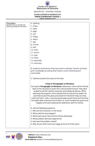 Exploring Story Grammar through Diverse Narratives in Grade 6 English ...