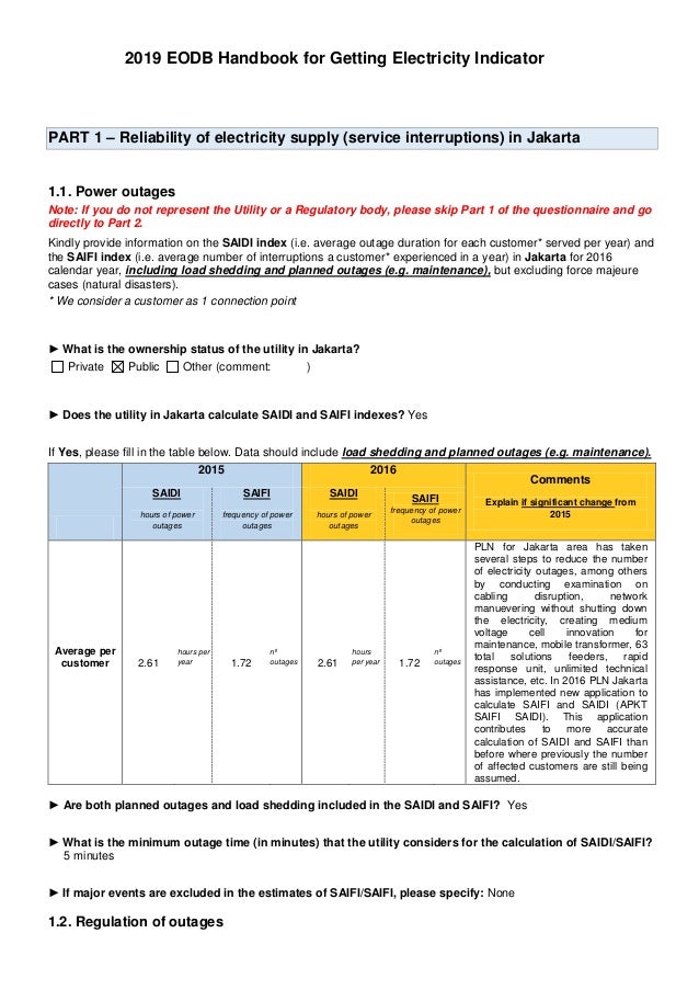Eodb Indonesia 2018 2019 Getting Electricity Handbook