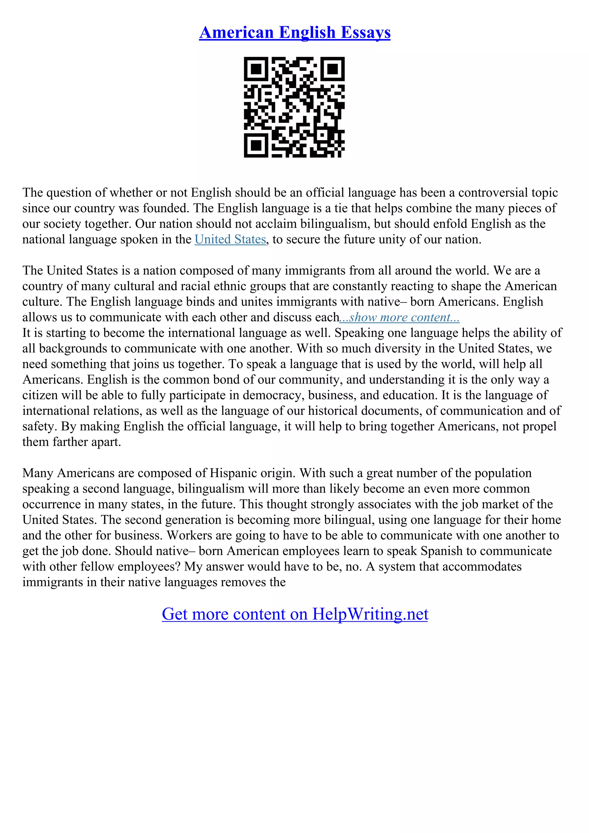 English Essay Sample | PDF