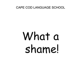 CAPE COD LANGUAGE SCHOOLWhat a shame!