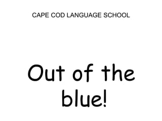 CAPE COD LANGUAGE SCHOOLOut of the blue!
