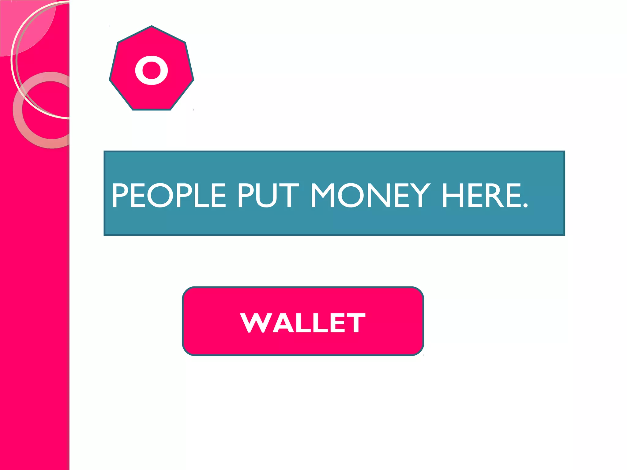 OPPOSITE OF INDOOROPPOSITE OF INDOOR
O
WALLET
PEOPLE PUT MONEY HERE.
 