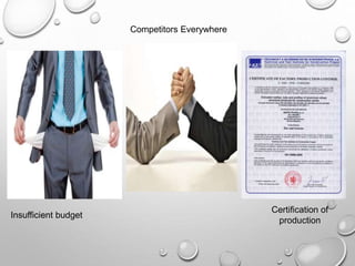 Insufficient budget
Certification of
production
Competitors Everywhere
 