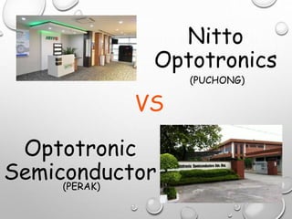 Nitto
Optotronics
Optotronic
Semiconductor
VS
(PUCHONG)
(PERAK)
 