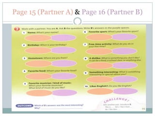 Page 15 (Partner A) & Page 16 (Partner B)
 