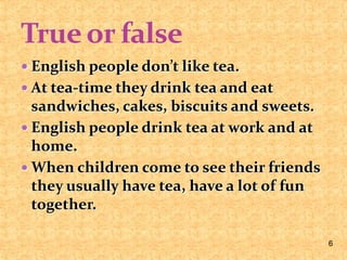 Tea Sentence Examples English food | PPT