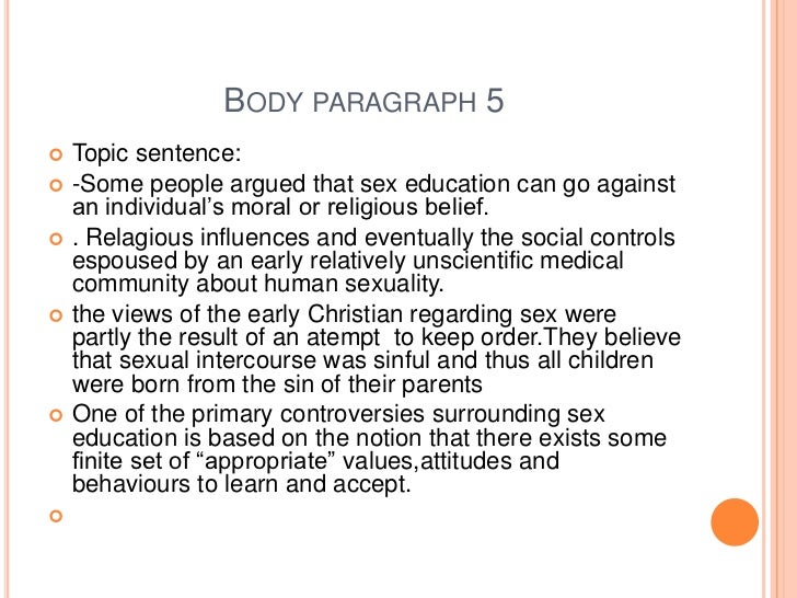 topic sentence about sex education