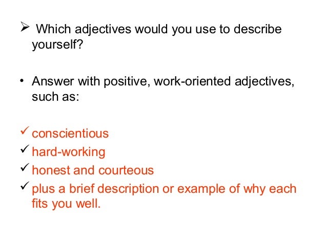 english for a job interview words to describe yourself in interview