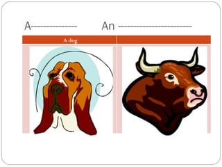 A---------------   An ------------------------
           A dog
 