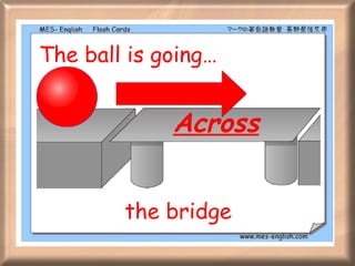 The ball is going… Across the bridge 