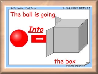 The ball is going  Into the box 