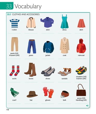 118
Vocabulary
CLOTHES AND ACCESSORIES
 
