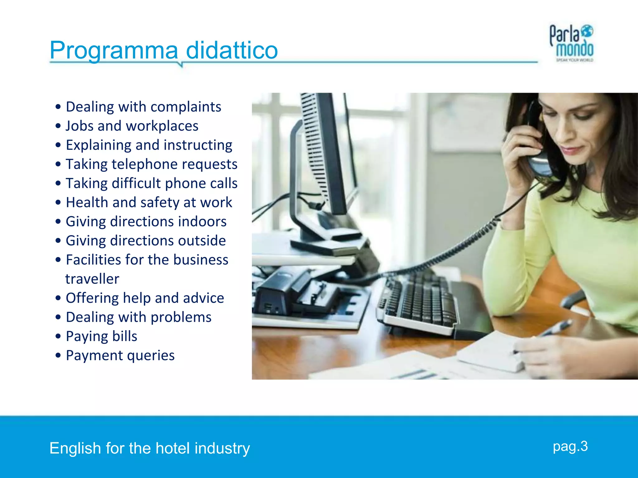 English for the hotel industry - Inglese per il settore alberghiero | PPTX