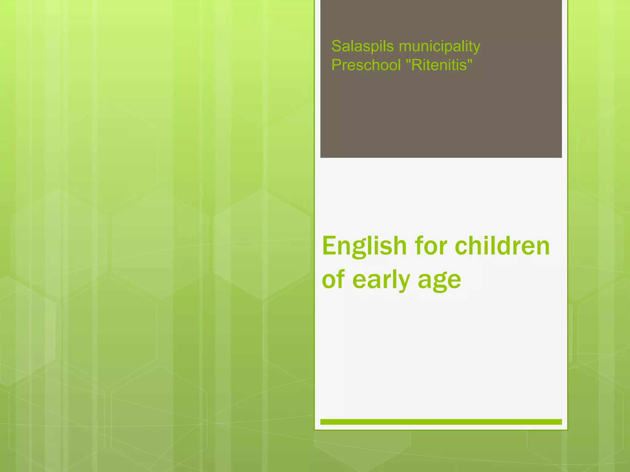 English for preschool eng | PPT