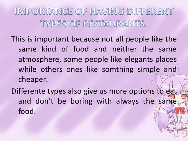 Types of restaurants
