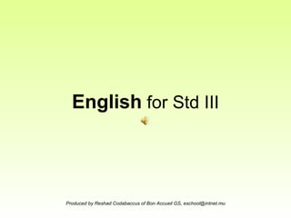 English  for Std III 