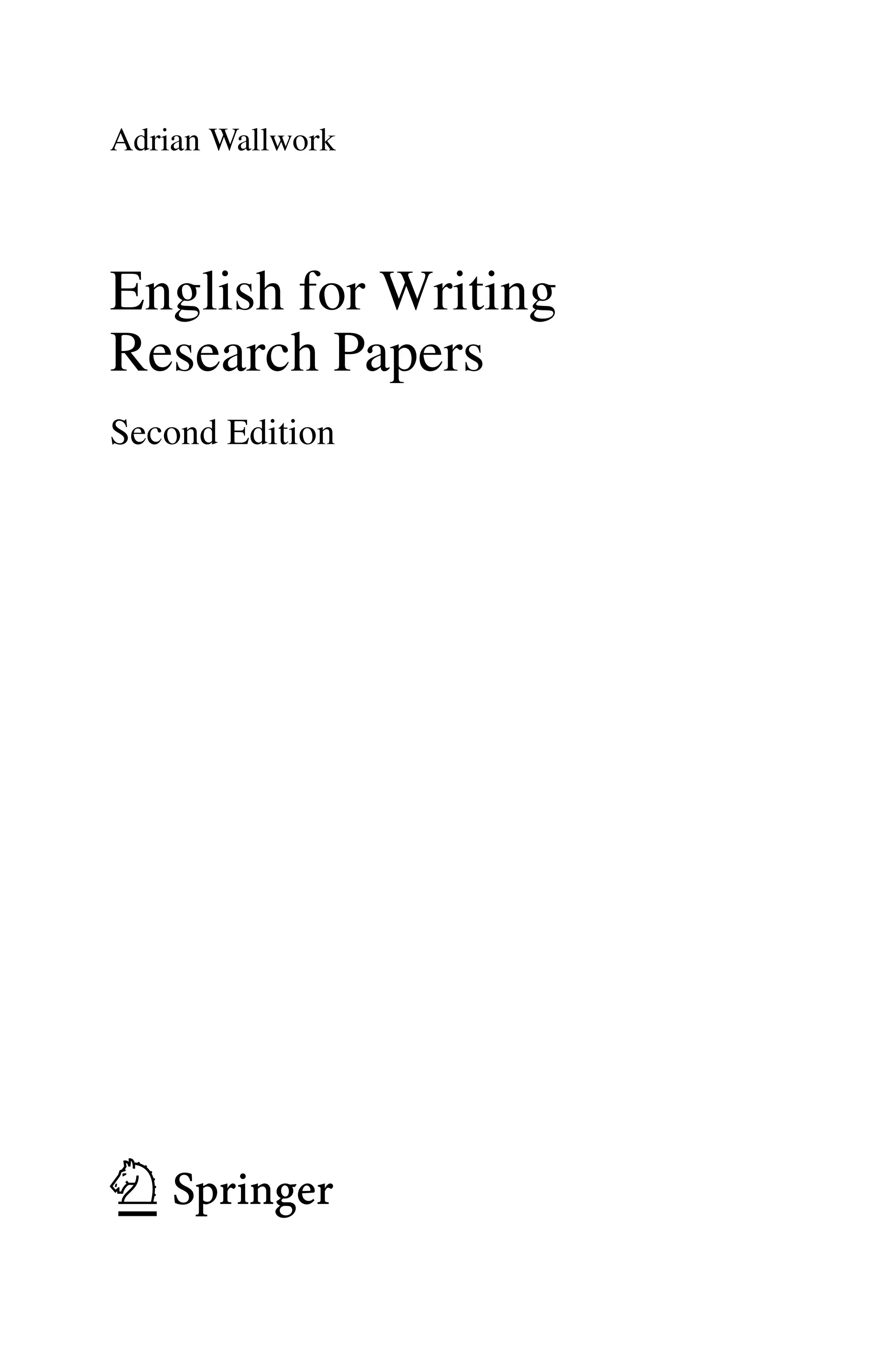 English for Writing Research Papers by Adrian Wallwork | PDF