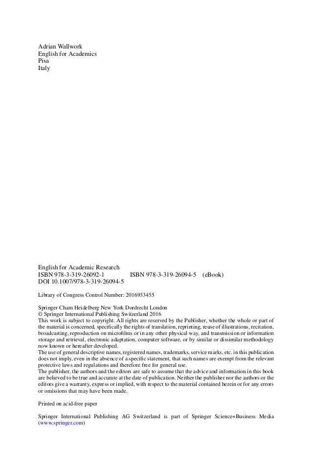 English For Writing Research Papers By Adrian Wallwork